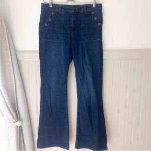 Francesca's Women's 30 Stretchy Flare Jeans - Deep Blue